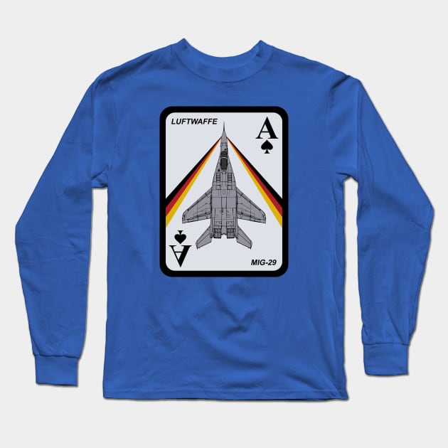 Mig-29 Fulcrum Luftwaffe Patch Long Sleeve T-Shirt by TCP